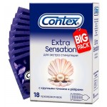 Презервативы Contex® Extra Sensation, с крупными точками и ребрами, 18 шт (kastd)