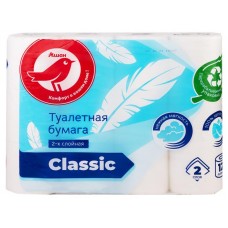 Туалетная бумага АШАН Красная птица 2 слоя, 12 рулонов (kastd) в магазинах Ашан