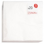 Салфетки бумажные 3-слойные Actuel белые 24х24 см, 20 шт (kastd)