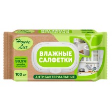 Влажные салфетки House Lux Антибактериальные универсальные с пластиковым клапаном, 100 шт (kastd) в магазинах Ашан