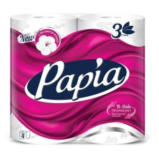 Туалетная бумага Papia белая 3 слоя, 4 рулона (kastd) в магазинах Ашан