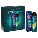 Подарочный набор Rexona Men Clear антиперспирант и шампунь, 350 мл (kastd)