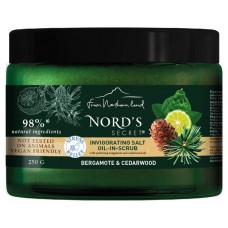 Скраб для тела соляной Nord's Secret Бергамот и кедр c эфирным маслом тонизирующий, 250 мл (kastd) в магазинах Ашан
