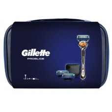 Набор подарочный Gillette бритва Proglide + 2 дополнительные сменные кассеты и косметичка (kastd) в магазинах Ашан
