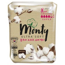 Прокладки гигиенические Monty Ultra Soft Super Plus 290mm, 8 шт (kastd) в магазинах Ашан