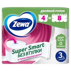 Туалетная бумага Zewa Супер смарт 3 слоя, 4 рулона (kastd) в магазинах Ашан
