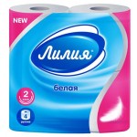 Туалетная бумага Лилия 2 слоя, 4 рулона (kastd)