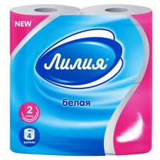 Туалетная бумага Лилия 2 слоя, 4 рулона (kastd) в магазинах Ашан