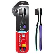 Зубная щетка Colgate Шелковые нити с древесным углем для здоровья десен мягкая, 2 шт (kastd) в магазинах Ашан