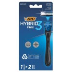 Бритва мужская BIC Flex 3 Hybrid, 1 ручка и 2 сменные кассеты (kastd)