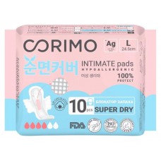 Прокладки женские гигиенические Corimo впитывающие анатомической формы L - 24,5 cm, 10 шт (kastd) в магазинах Ашан