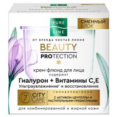Крем-флюид для лица PURE LINE Чистая линия с гиалуроновой кислотой и витаминами C и E, 45 мл (kastd) в магазинах Ашан