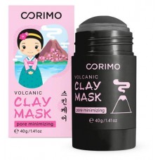 Маска для лица в стике Corimo Черная глиняная с вулканическим пеплом и цинком, 40 г (kastd) в магазинах Ашан