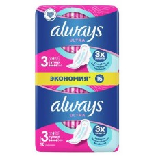 Прокладки гигиенические Always Ultra Super Plus ультратонкие размер 3, 16 шт (kastd) в магазинах Ашан