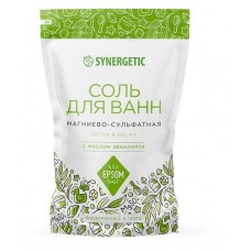 Соль для ванн Synergetic магниево-сульфатная с маслом эвкалипта, 1 кг (kastd) в магазинах Ашан