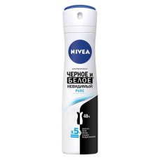 Антиперспирант спрей Nivea Pure невидимая защита для черного и белого, 150 мл (kastd) в магазинах Ашан