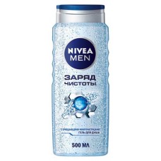 Гель для душа мужской Nivea Заряд чистоты, 500 мл (kastd) в магазинах Ашан