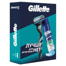 Подарочный набор для мужчины Gillette Mach3 бритва и успокаивающий гель для бритья, 200 мл (kastd) в магазинах Ашан