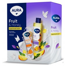 Подарочный набор Aura Fruit and Honey Гель для душа Манго и папайя 250мл+Крем для рук Питательный с D-пантенолом и экстрактом меда 75мл (kastd) в магазинах Ашан