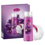 Подарочный набор Camay Magique 2023, гель для душа с ароматом черной орхидеи 250 мл + мочалка (kastd)