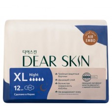 Прокладки гигиенические Dear Skin удлиненные ночные с крылышками, 12 шт (kastd) в магазинах Ашан