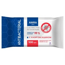Влажные салфетки AMRA антибактериальные, 100 шт (kastd) в магазинах Ашан