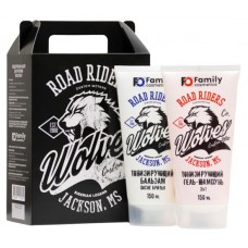 Набор подарочный мужской Family Cosmetics Wild Wolf Бальзам после бритья, 150 мл + Гель-шампунь, 150 мл (kastd) в магазинах Ашан