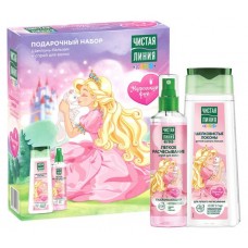 Набор подарочный принцессы Чистая Линия, Шампунь-бальзам 240 мл + Cпрей для волос Легкое Расчесывание 160 мл (kastd) в магазинах Ашан