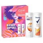 Набор подарочный женский Clear + Rexona, шампунь 200 мл + гель для душа 200 мл (kastd) Набор подарочный женский Clear + Rexona, шампунь 200 мл + гель для душа 200 мл (kastd)