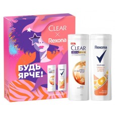 Набор подарочный женский Clear + Rexona, шампунь 200 мл + гель для душа 200 мл (kastd) в магазинах Ашан