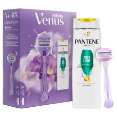 Набор подарочный Venus+Pantene для настоящего комфорта Comfortglide с шампунем (kastd) в магазинах Ашан