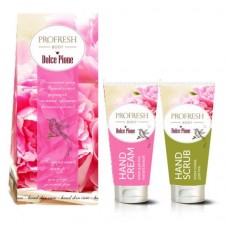 Набор подарочный Profresh Dolce Pione, Крем для рук питательный 75мл + Крем-скраб для рук 75 мл (kastd) в магазинах Ашан