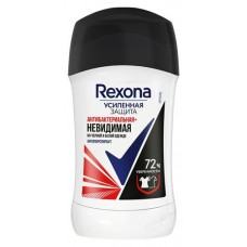 Дезодорант антиперспирант стик Rexona Антибактериальная и невидимая на черной и белой одежде, 40 мл (kastd) в магазинах Ашан