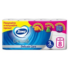 Бумага туалетная Zewa Deluxe Белая, 3 слоя, 8 рулонов (kastd) в магазинах Ашан