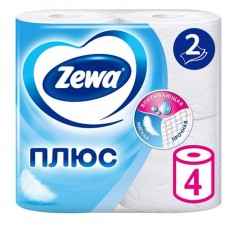 Бумага туалетная Zewa Плюс Белая, 2 слоя, 4 рулона (kastd) в магазинах Ашан