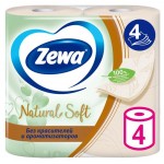 Бумага туалетная Zewa Natural Soft, 4 слоя, 4 рулона (kastd)
