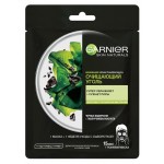 Маска для лица Garnier тканевая очищающий уголь + черные водоросли, 28 г (kastd)