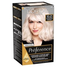 Краска для волос L'Oreal Paris Preference светло-русый перламутровый осветляющий тон 10.21, 174 мл (kastd) в магазинах Ашан