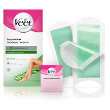 Восковые полоски Veet, технология Easy Gel-wax для сухой кожи, 12 шт (kastd) в магазинах Ашан