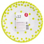 Набор тарелок Actuel бумажных картон горох салатовый d 230, 12шт (kastd) Набор тарелок Actuel бумажных картон горох салатовый d 230, 12шт (kastd)
