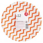 Набор тарелок Actuel бумажных картон зиг заг оранжевый d 230, 12шт (kastd) Набор тарелок Actuel бумажных картон зиг заг оранжевый d 230, 12шт (kastd)