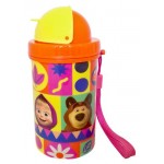 Фляга Маша и Медведь с ремешком, 380 мл (kastd)