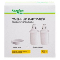 Сменный картридж для всех типов воды Каждый день, 2 шт + переходник (kastd) в магазинах Ашан