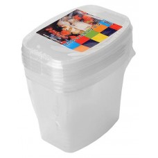 Контейнер с крышкой Мистерия прямоугольный полупрозрачный 1 л, 5 шт (kastd) в магазинах Ашан