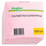 Салфетки бумажные Каждый день однослойные розовые, 100 шт (kastd) Салфетки бумажные Каждый день однослойные розовые, 100 шт (kastd)