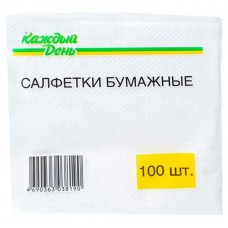 Салфетки бумажные Каждый день однослойные белые, 100 шт (kastd) в магазинах Ашан