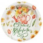 Тарелка одноразовая бумажная С днем 8 марта 18 см, 6 шт (kastd)