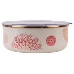 Миска Катюша Сияние эмалированная с крышкой, 1 л (kastd)