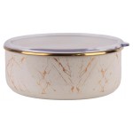 Миска Катюша Мрамор эмалированная с крышкой, 1 л (kastd)