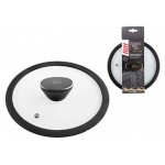 Крышка стеклянная Hitt силиконовый ободок, 24 см (kastd)